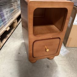 Wood Nightstand Slim Bedside Table Narrow Side Table Small Night Stand with Drawers and Half Open Storage End Table for Living Room Office Home,Side T