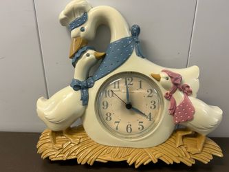 Vintage 1987 Burwood Mother Goose Wall Clock – Working 80s Country Decor