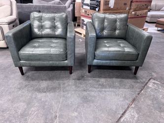 Pair of Harristine Top Grain Leather Chair