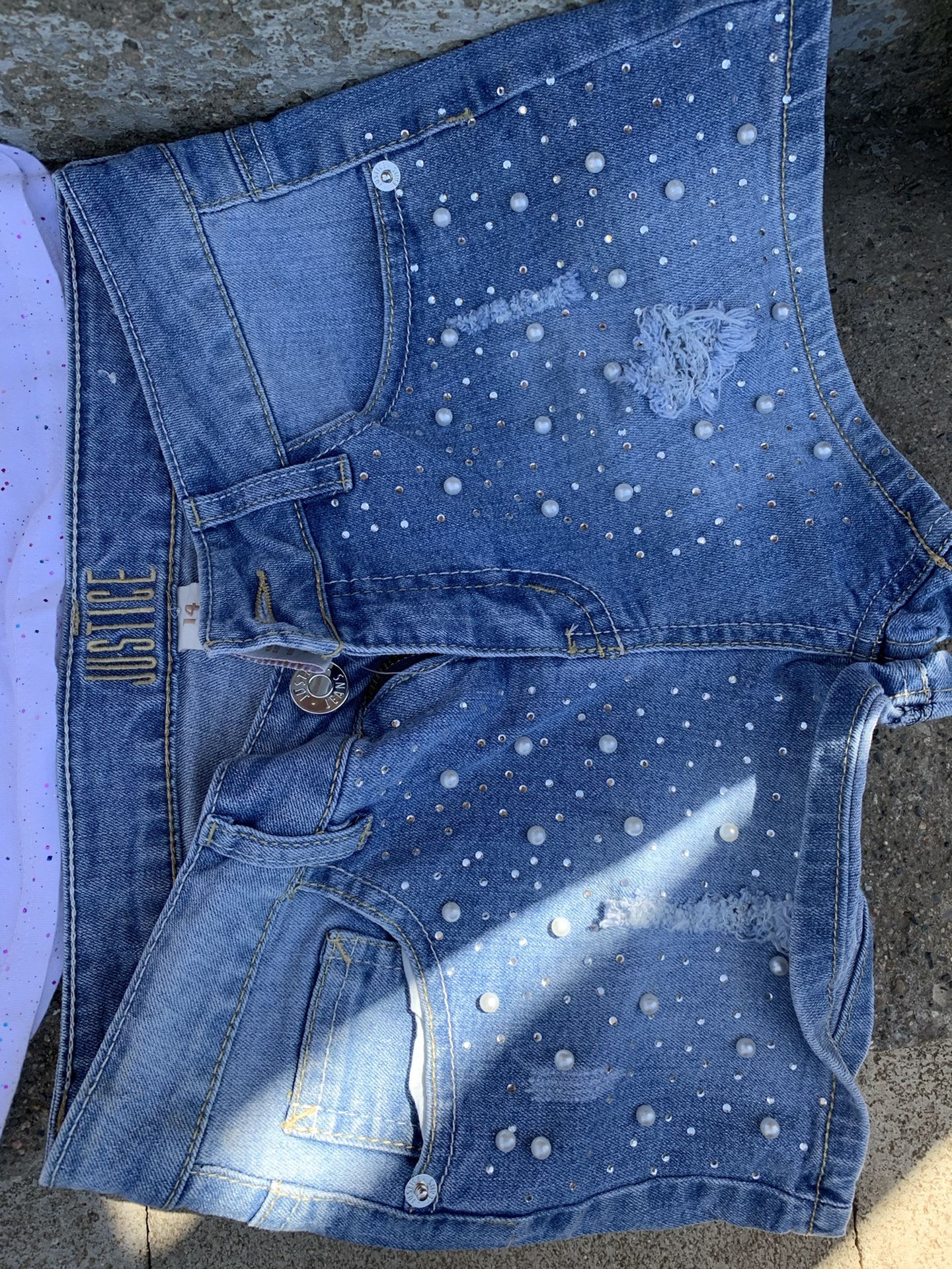 Justice girls short shorts size 14