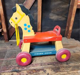 Vintage 70's Fisher Price Toy Roller Horse