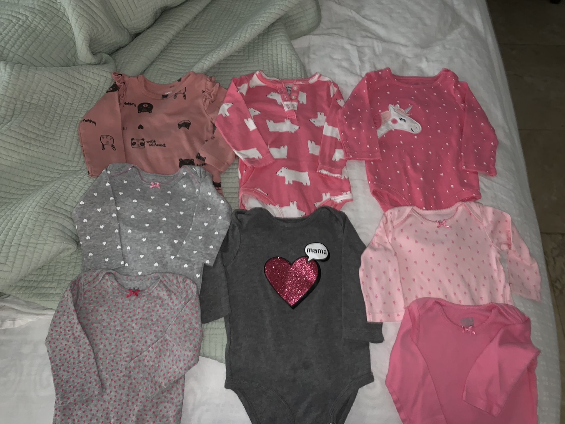 8 baby girl onesies 3-6 months