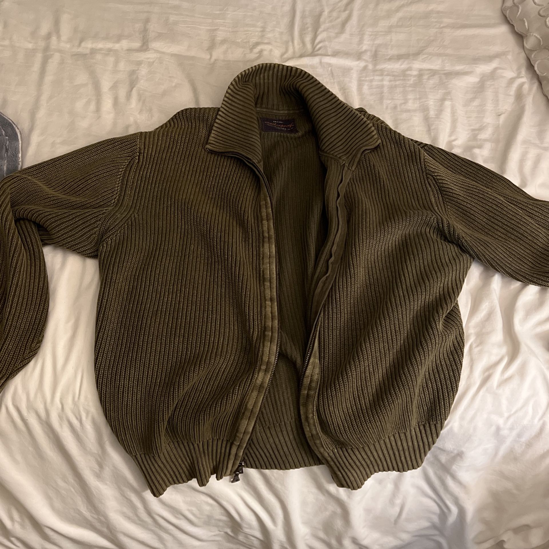 Green Cardigan Zipper