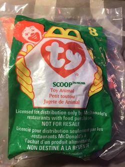 1998 Mcdonalds Happy Meal Ty Teenie Beanie Scoop Toy # 8.