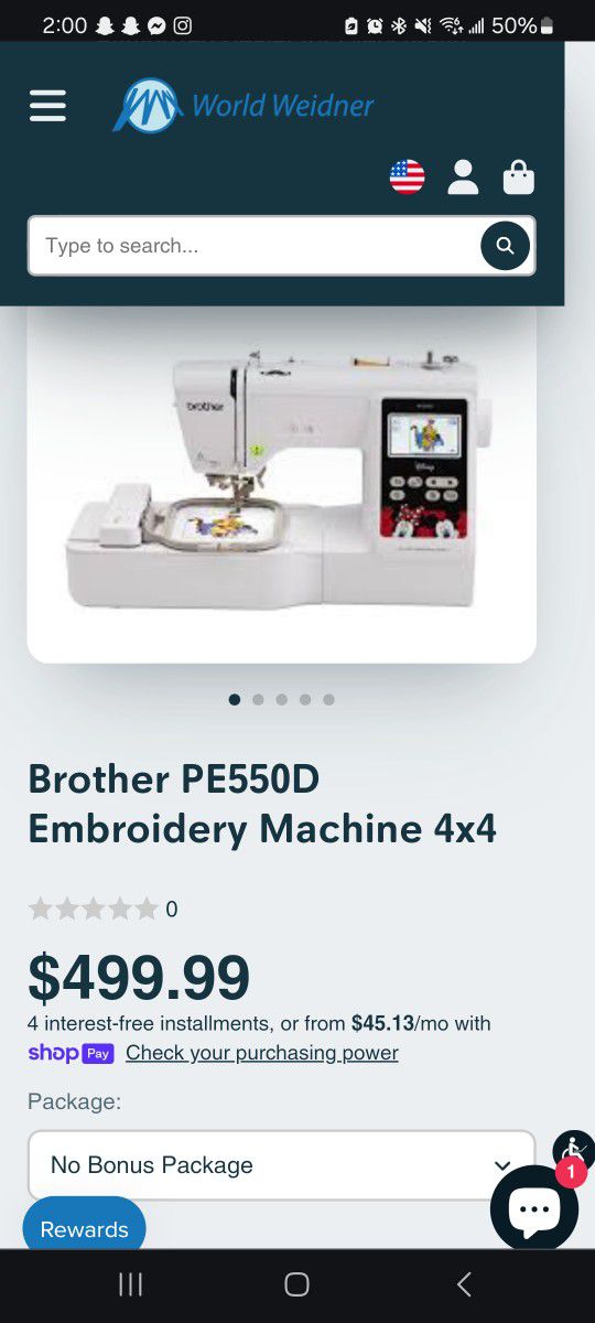 Brother PE550D Embroidery Machine 