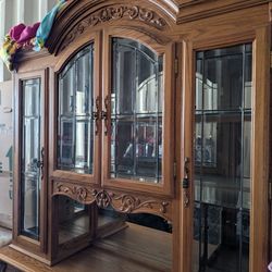 China Cabinet Buffet Solid Oak