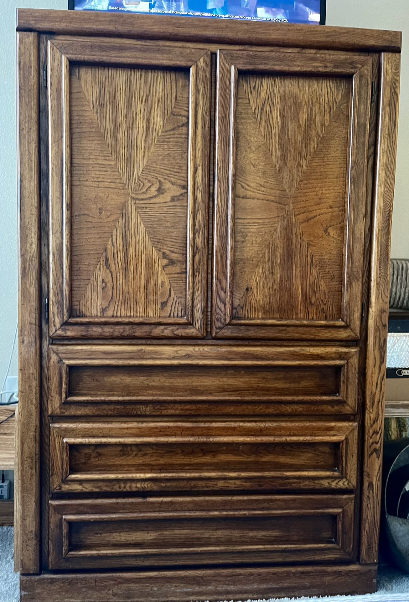 Vintage Solid Wood Armoire