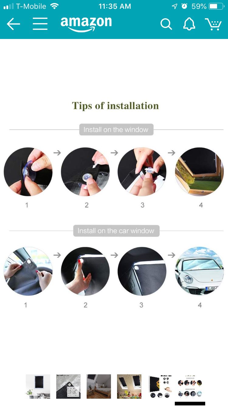 Oxdigi Blackout Blinds Window Cover with Suction Cups for Travel Baby Nursery Skylight Shade Bedroom Car RV Door Temporary Portable Curtain Thermal I