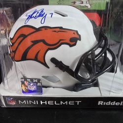 NFL John Elway Signed Mini Helmet