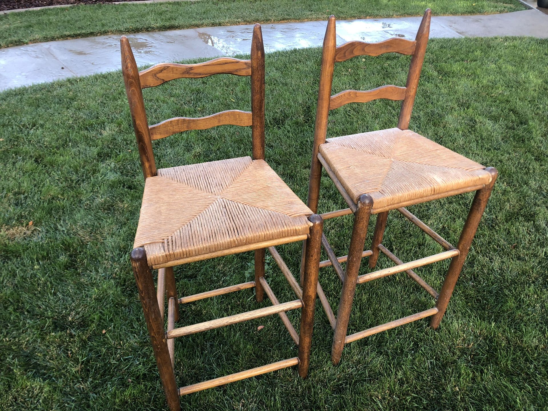 Two Wooden Bar Stools