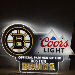 Coors Light x Boston Bruins LED Bar Sign – Official Partner Promo Light