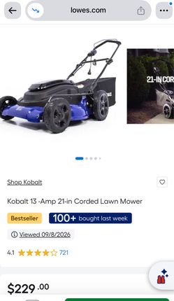 Kobalt 21” corded mower