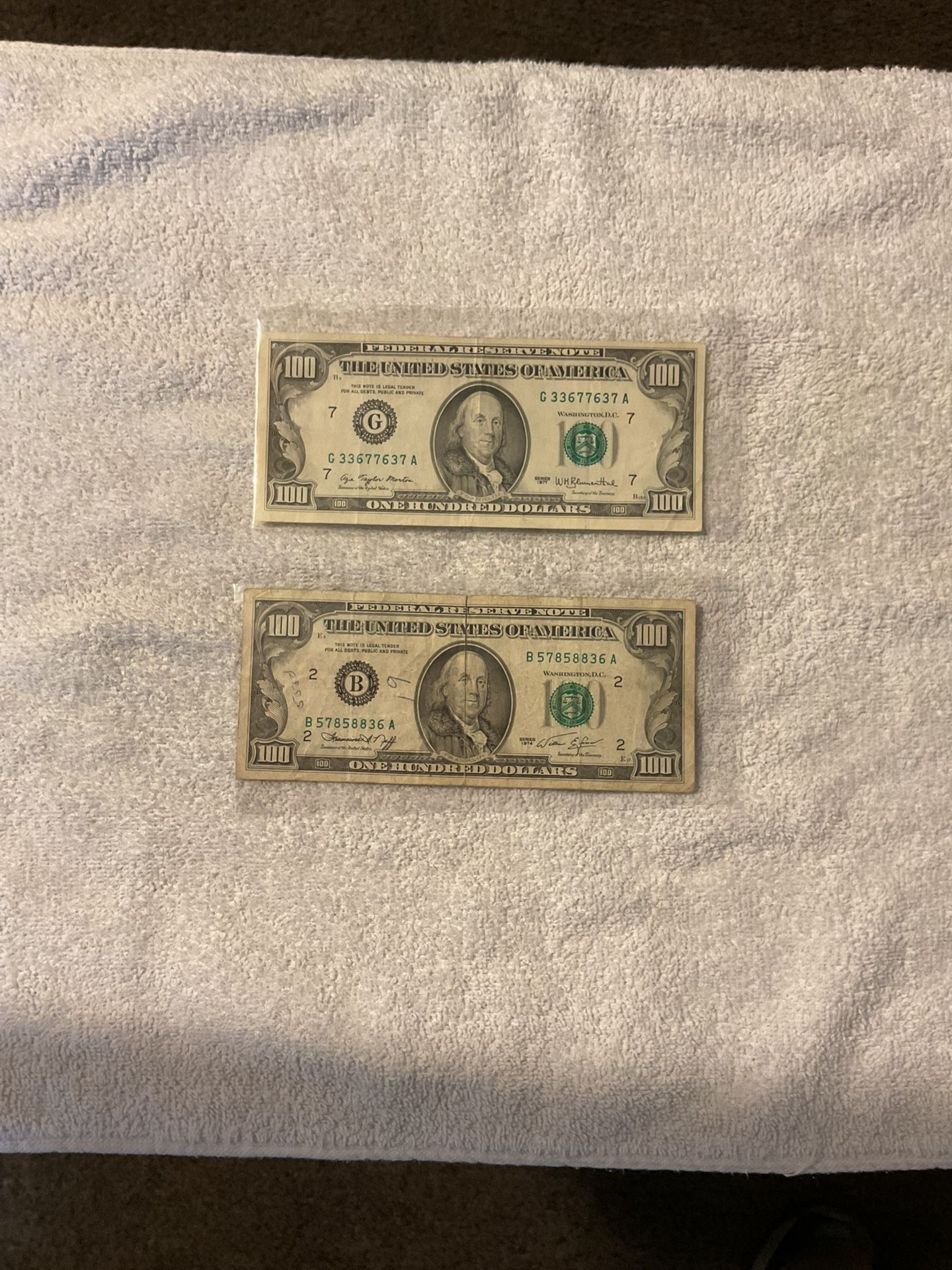 19 77–1974 Hundred Dollar Bills