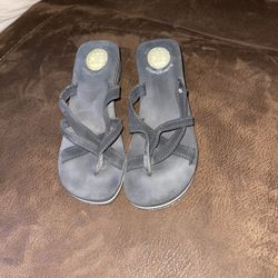 Skechers Black Wedge Sandals 