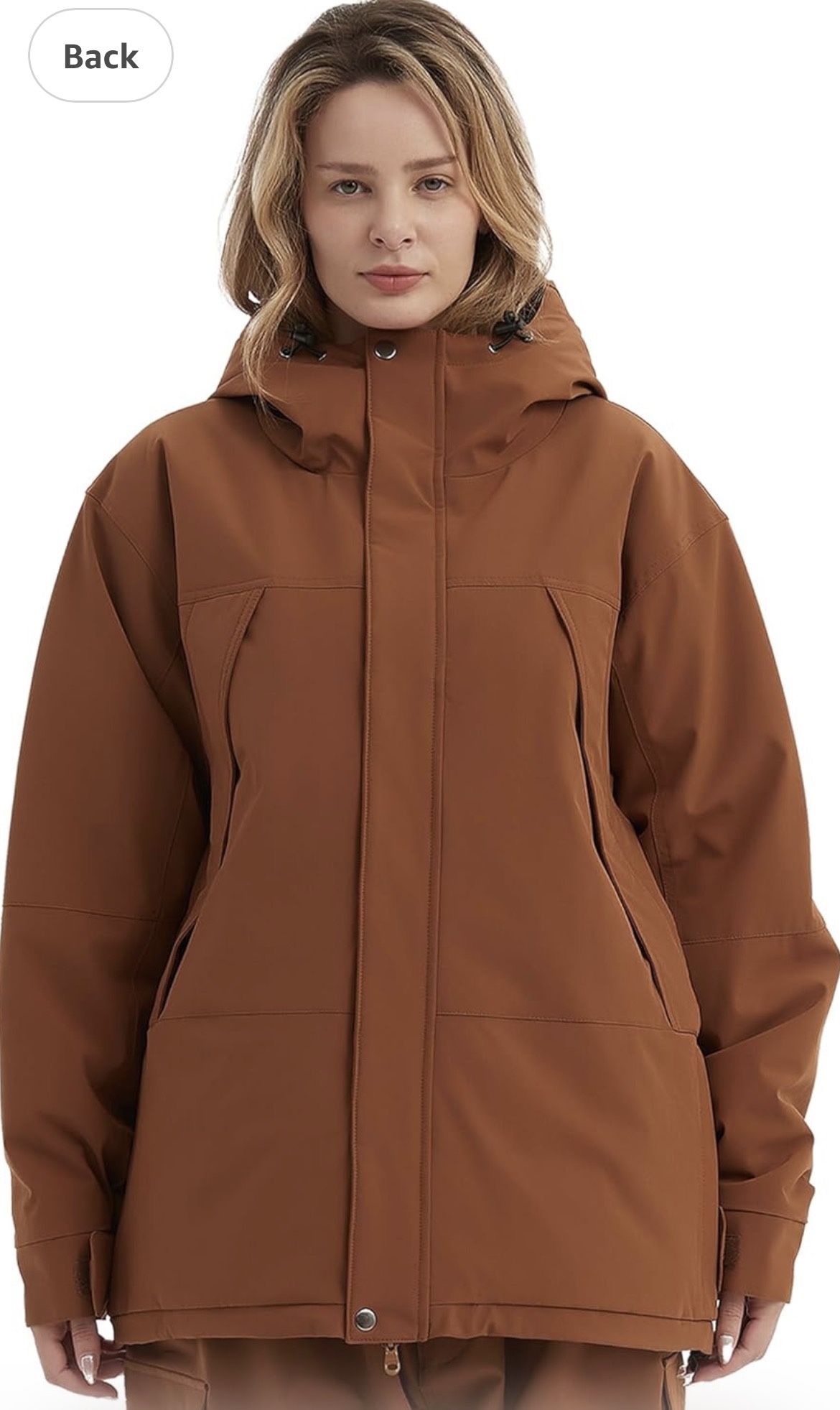 Women’s Waterproof Ski Jacket – 10K Insulated Snow Coat, Breathable Winter Snowboarding Jacket w/ Hood (Oversized Fit)