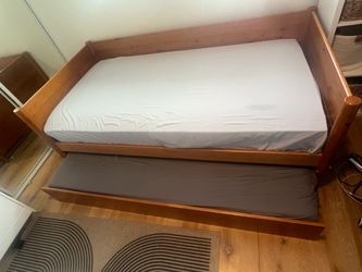 Twin mid-century modern trundle bed