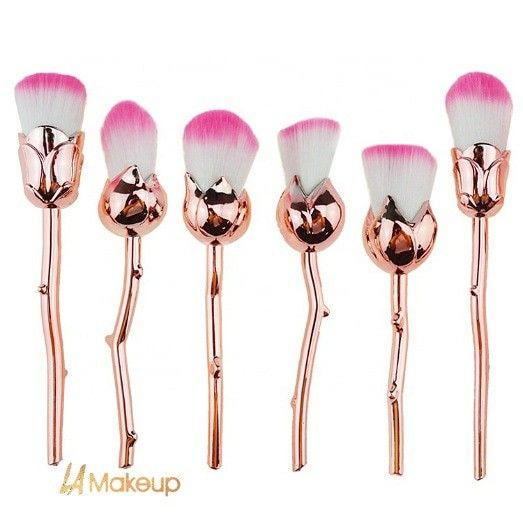 6pcs /set Rose Flowers shape Makeup Brush Set