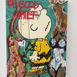 charlie brown peanuts painting