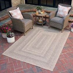 Allen+Roth with Stainmaster 8'x10' Jute-Style Outdoor Area Rug.