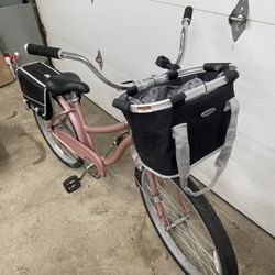 Huffy Marietta Comfort Cruiser Bike, 26" Wheels, Adults Ages 13+, Rose Gold