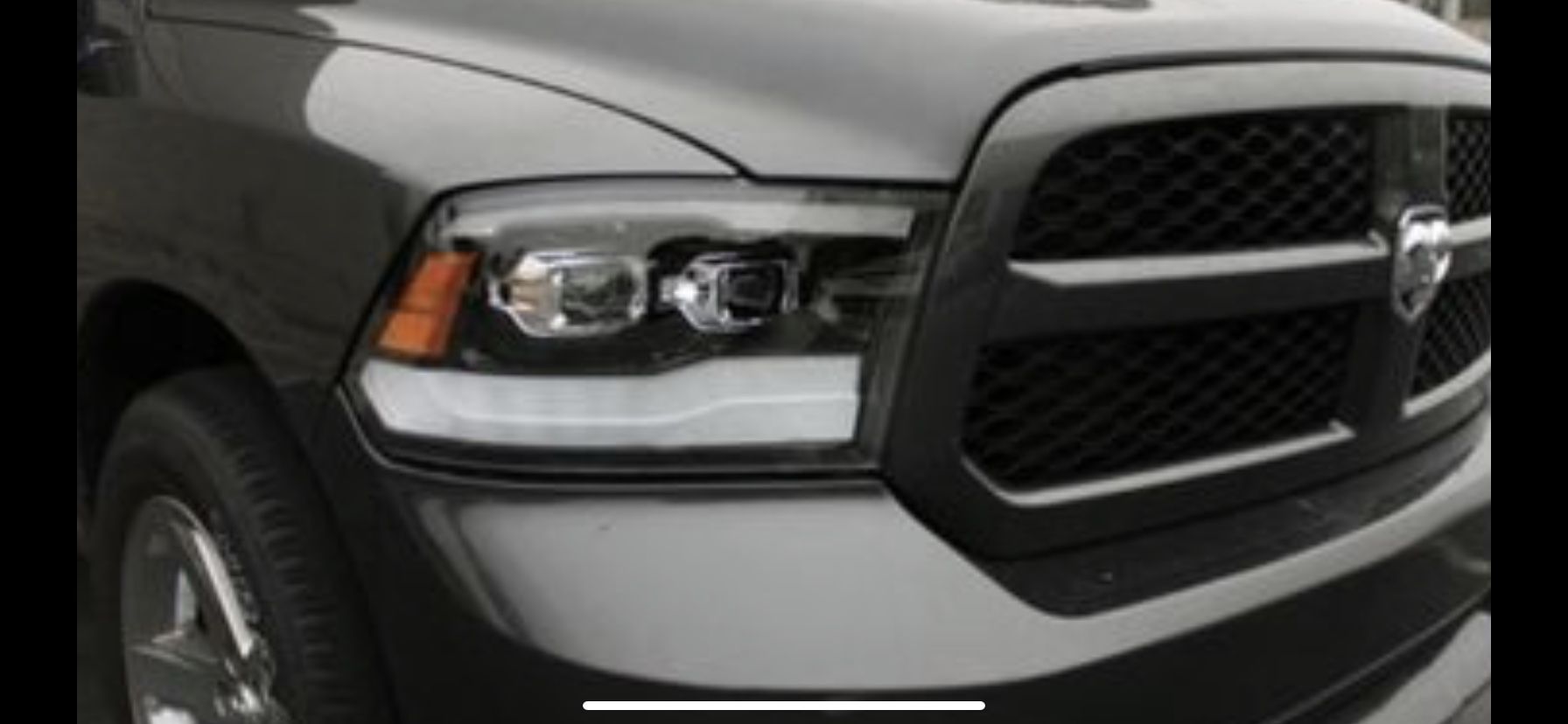 2009 - 2018 Dodge Ram flat black housing projector headlight