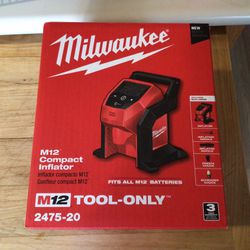 Milwaukee M12 Compact Inflator . Brand NEW . Tool Only .