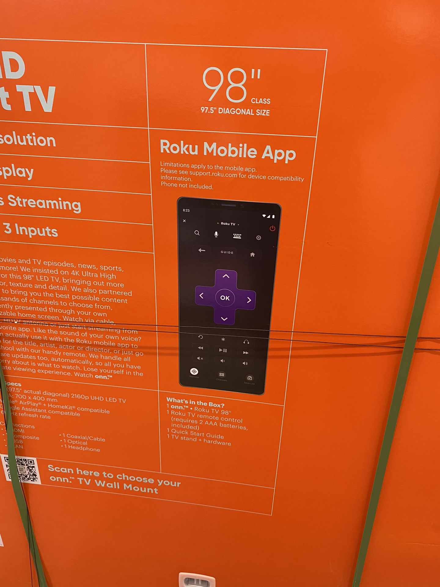 98 Inch Brand New Roku Tv In BOX STILL !