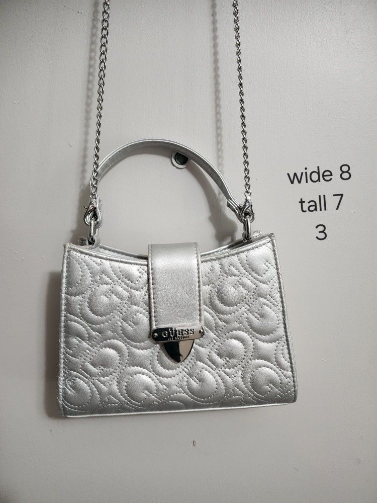 cute little silver Guess bag