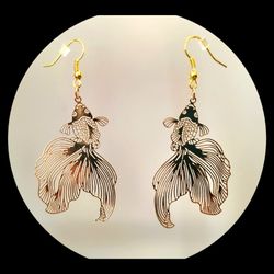 Homemade Gold Fish Earrings 