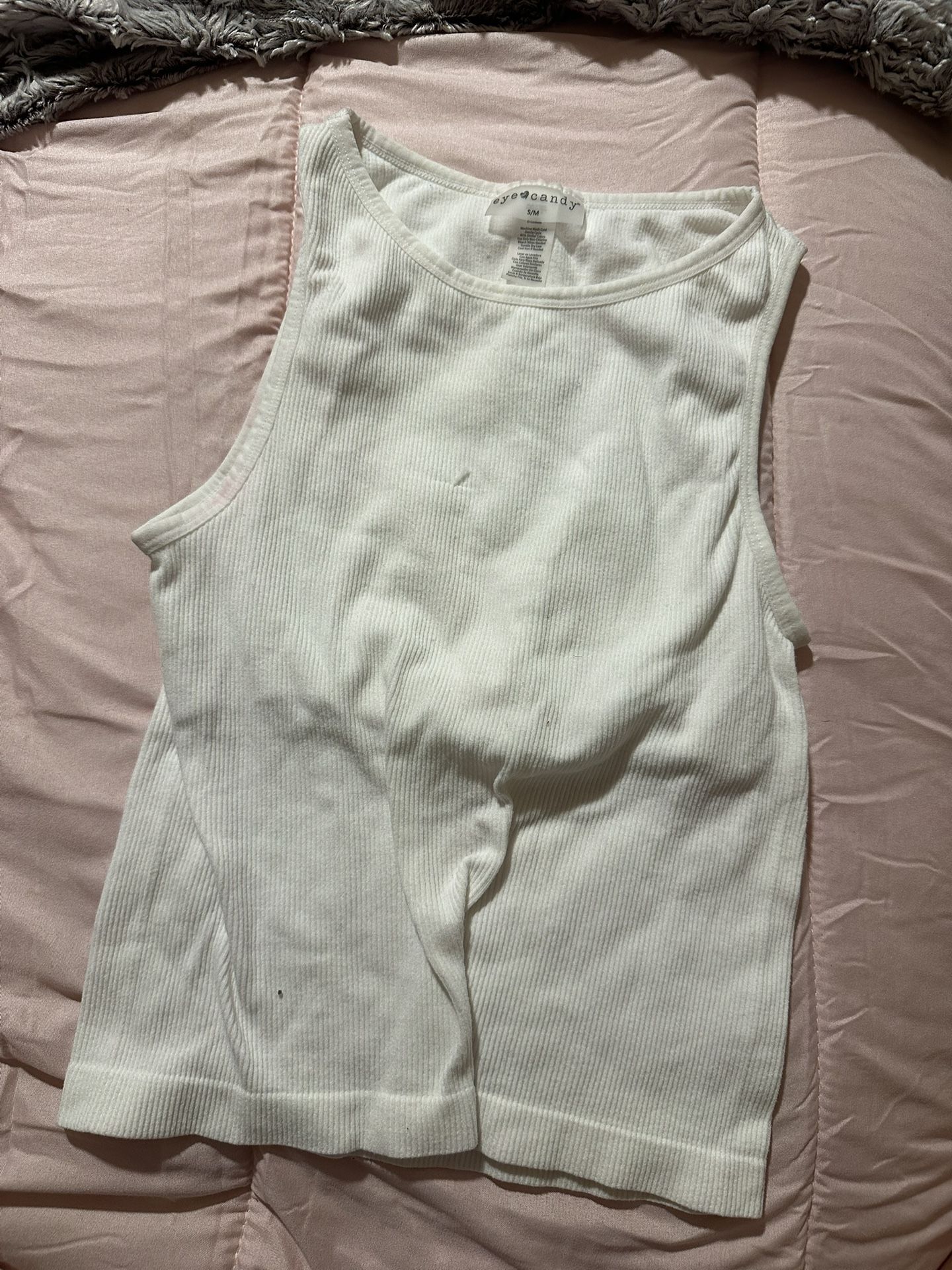 White muscle shirt with built in bra