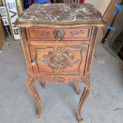 Antique Bedside Bedpan Table 