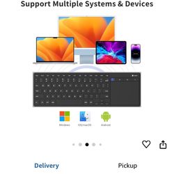 New! CZUR Rechargeable Bluetooth Keyboard with Touchpad, Portable Computer Keyboard with Trackpad, Wireless Ultra Slim Keyboard for PC/Laptop/Tablet/P
