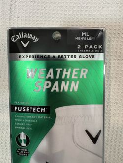 Brand New Callaway Weather Spann 2 pack Golf Gloves Sz M/L