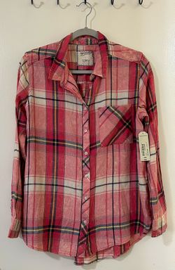 Arizona Jean Company Pink Plaid Shirt