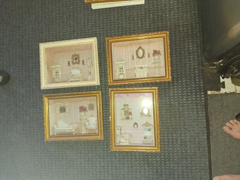 4 Victorian Style Shadow Boxes
