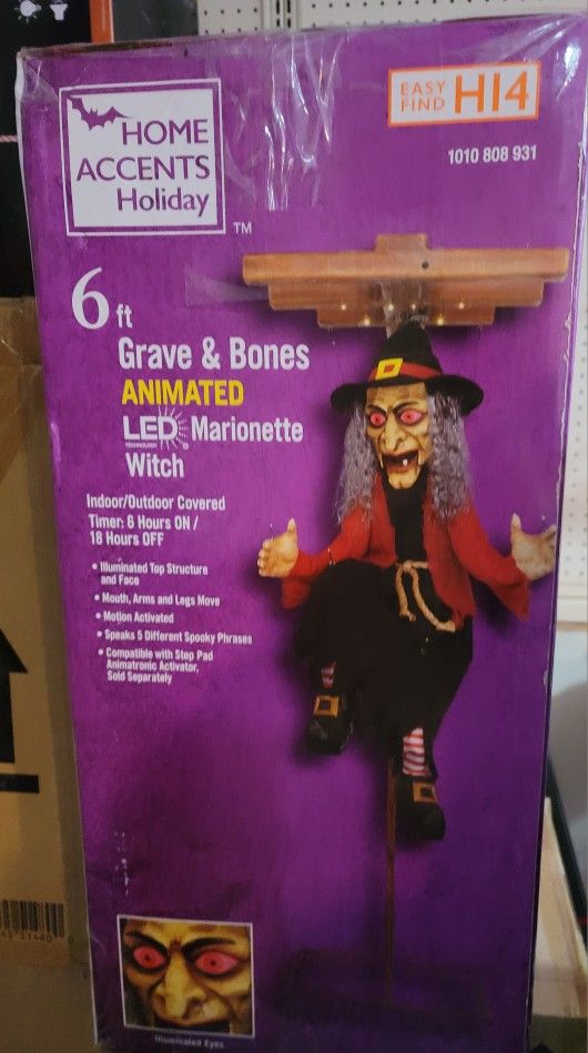 6 ft. Animated LED Marionette Witch