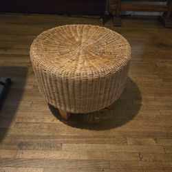 Wicker Rattan Stool/Ottoman $100