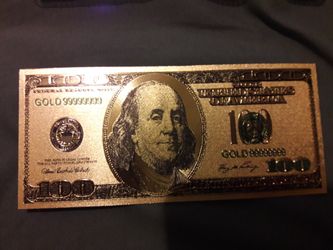 Certified GOLD PLATED $100 bank note