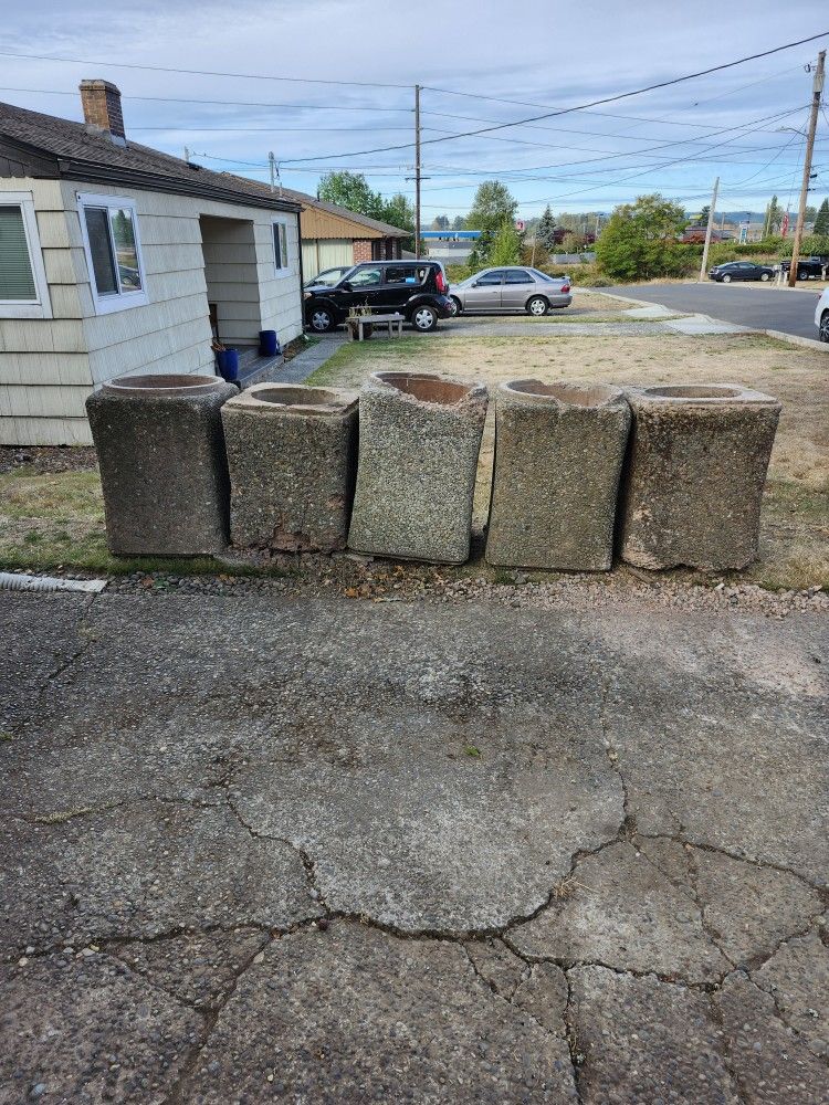 Cement Trash Cans