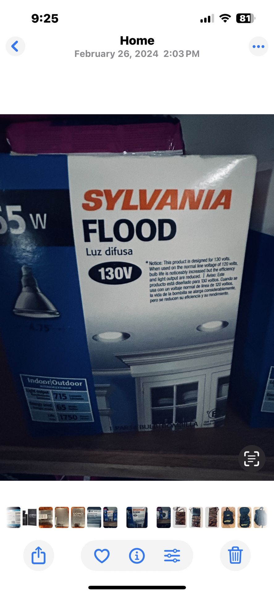Set Of 3 Brand NEW SYLVANIA 65w 130V BR30 FL Incandescent light bulb