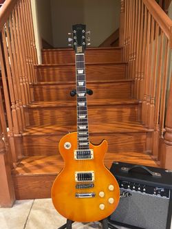 Hondo Mark II 748 Deluxe (Vintage Japan) w/ Fender Amp