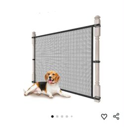 Dog Pet Mesh Gate Stairs - Baby Safety Barrier Gates for Stairway, No Drilling Puppy Gates for Indoor - Banister to Banister Baby Gates for Stairs (Bl