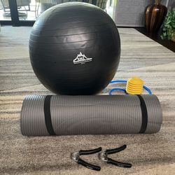 Exercise Ball, Mat And Grips