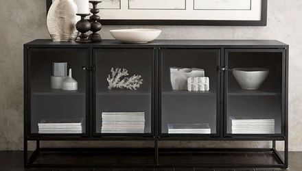 Casement 66” black credenza exclusive Create & Barrel