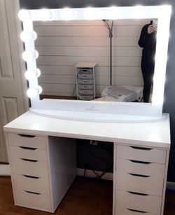 IKEA table + Impressions Vanity Mirror