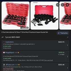 K Tool 1in Impact Set (18 Piece)