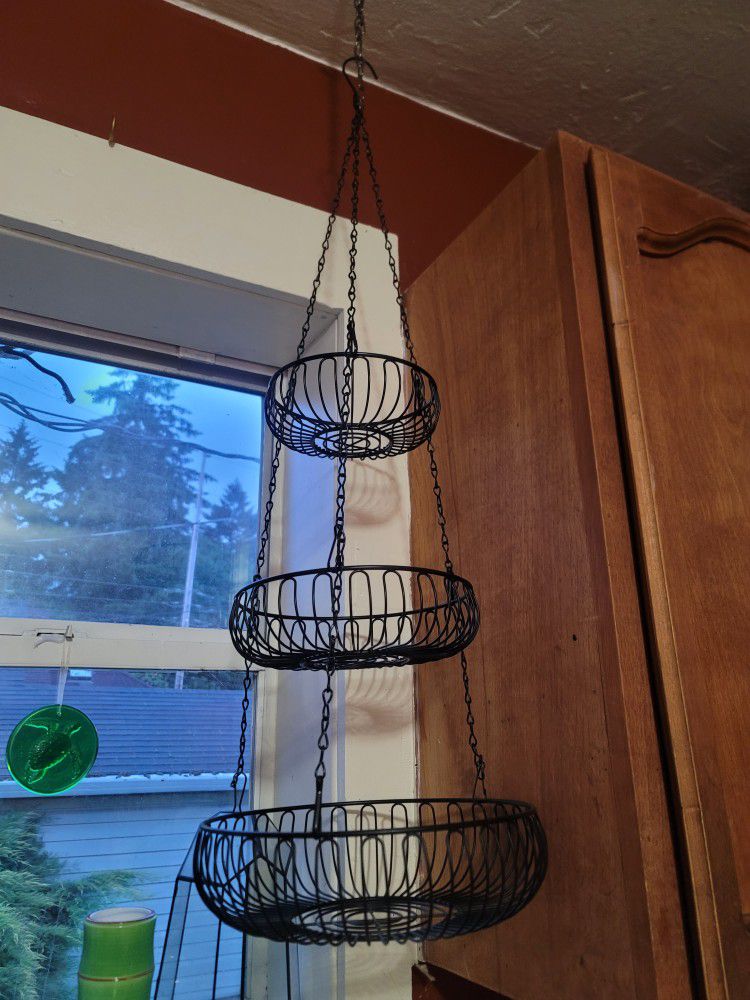 Kitchen Hanging Wire Basket 3 Tier