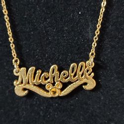 Disney MICHELLE Goldtone Mickey Mouse Souvenir Necklace 