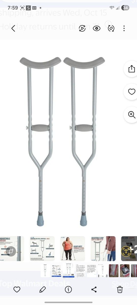 Brand New Steel Bariatric Crutches