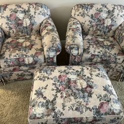 Sofa, 2 Chairs & Ottoman